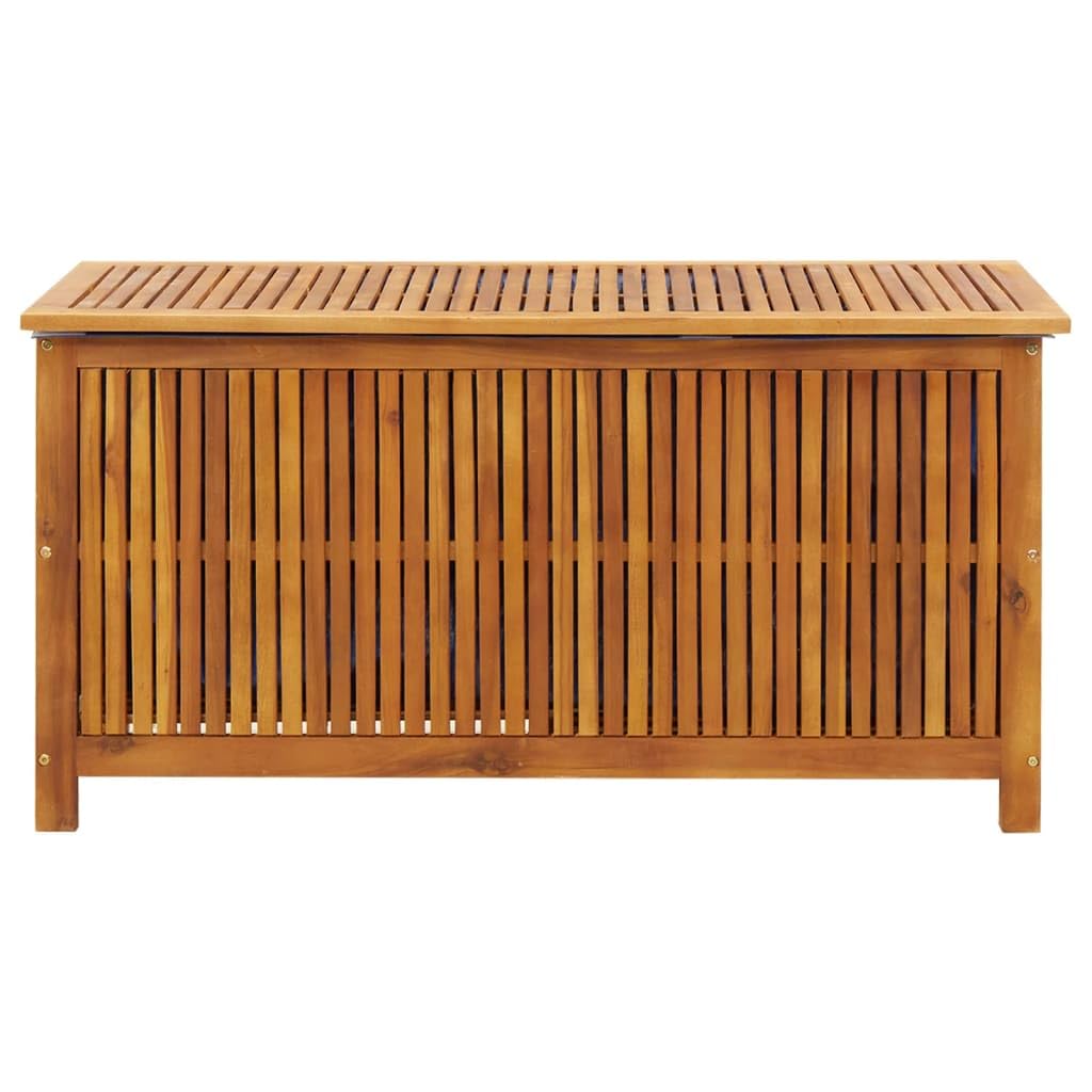 **vidaXL Acacia Wood Outdoor Storage Box with Lid - Waterproof Deck Box, Patio Cabinet for Cushions, Pillows & Garden Tools - Perfect for Backyard, Poolside & Patio Storage**