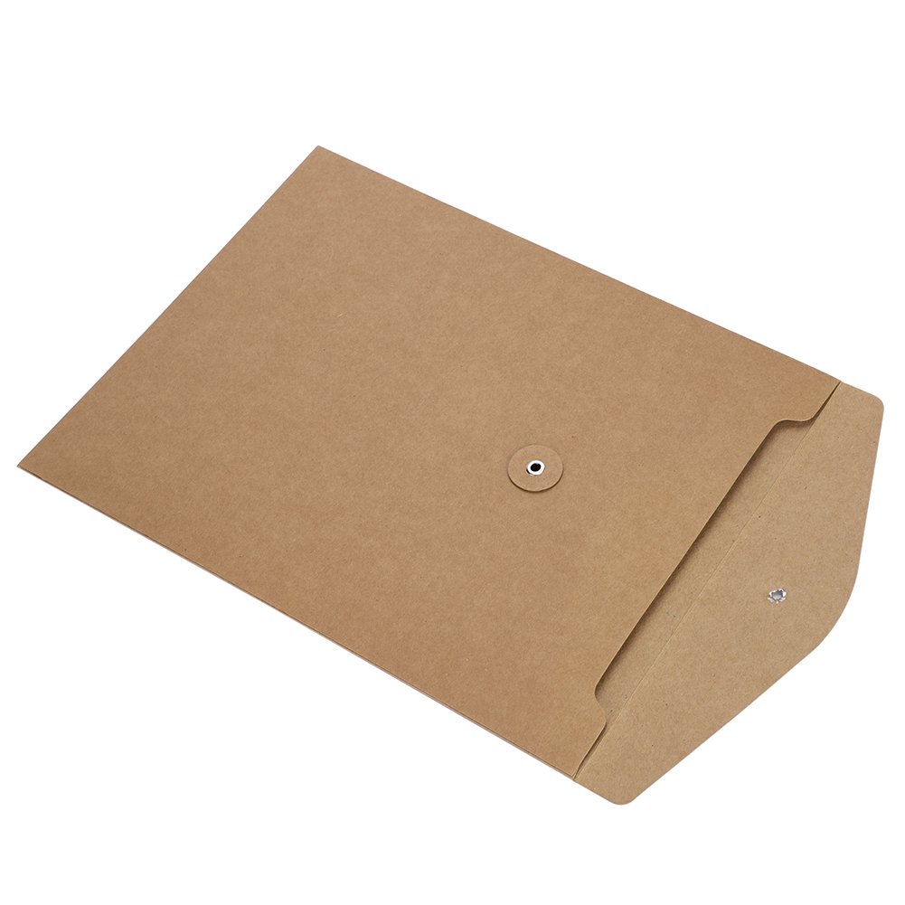 10 PCS A4 Vertical Kraft Envelop File Bags with String Button Closure - Eco-Friendly Paper Document Organizer for Bills, Receipts & Office Supplies | Perfect for Business Filing, Project Storage & Home Office Organization