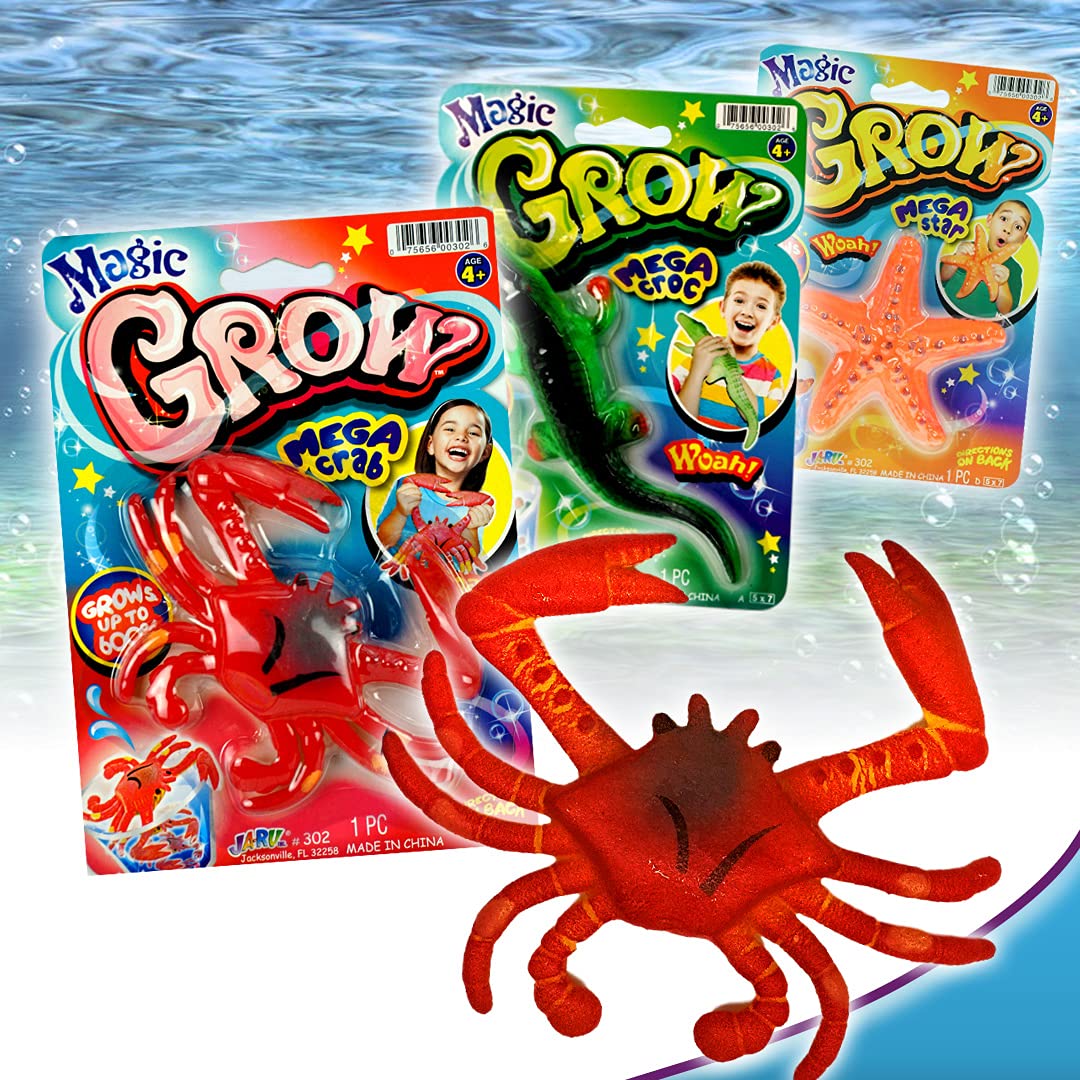 JA-RU Magic Grow Ocean Themed Water Animals (6 Packs Assorted) - Expanding Bath & Pool Toys for Kids, Sea Creature Party Favors, Beach Party Goodie Bags - Perfect for Birthday Parties, Pool Fun, and Summer Water Play