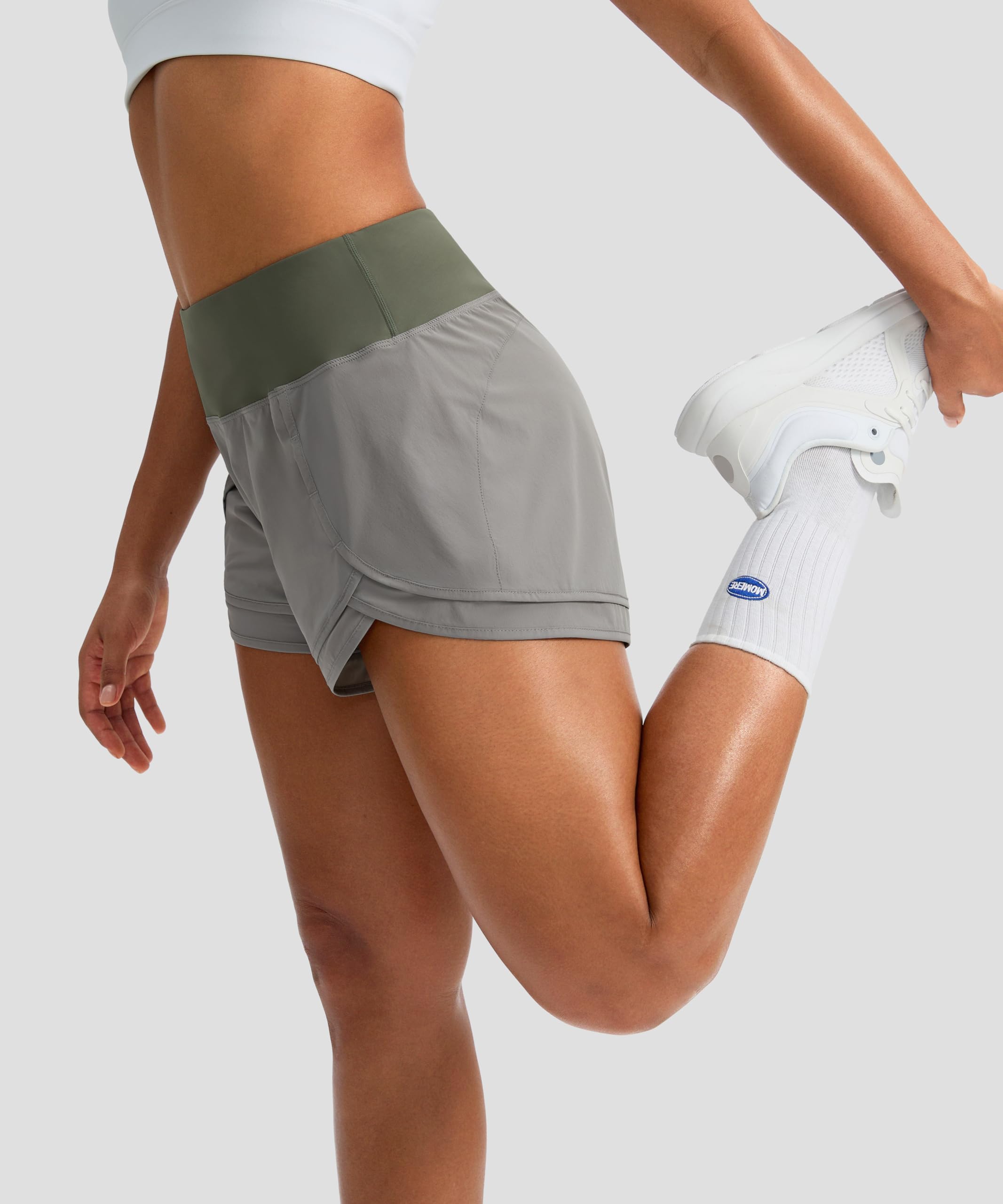 High Waisted Running Shorts for Women - 3 Inch Quick-Dry Gym Workout Athletic Shorts with Zipper Pocket - Perfect for Jogging, Yoga & Outdoor Activities