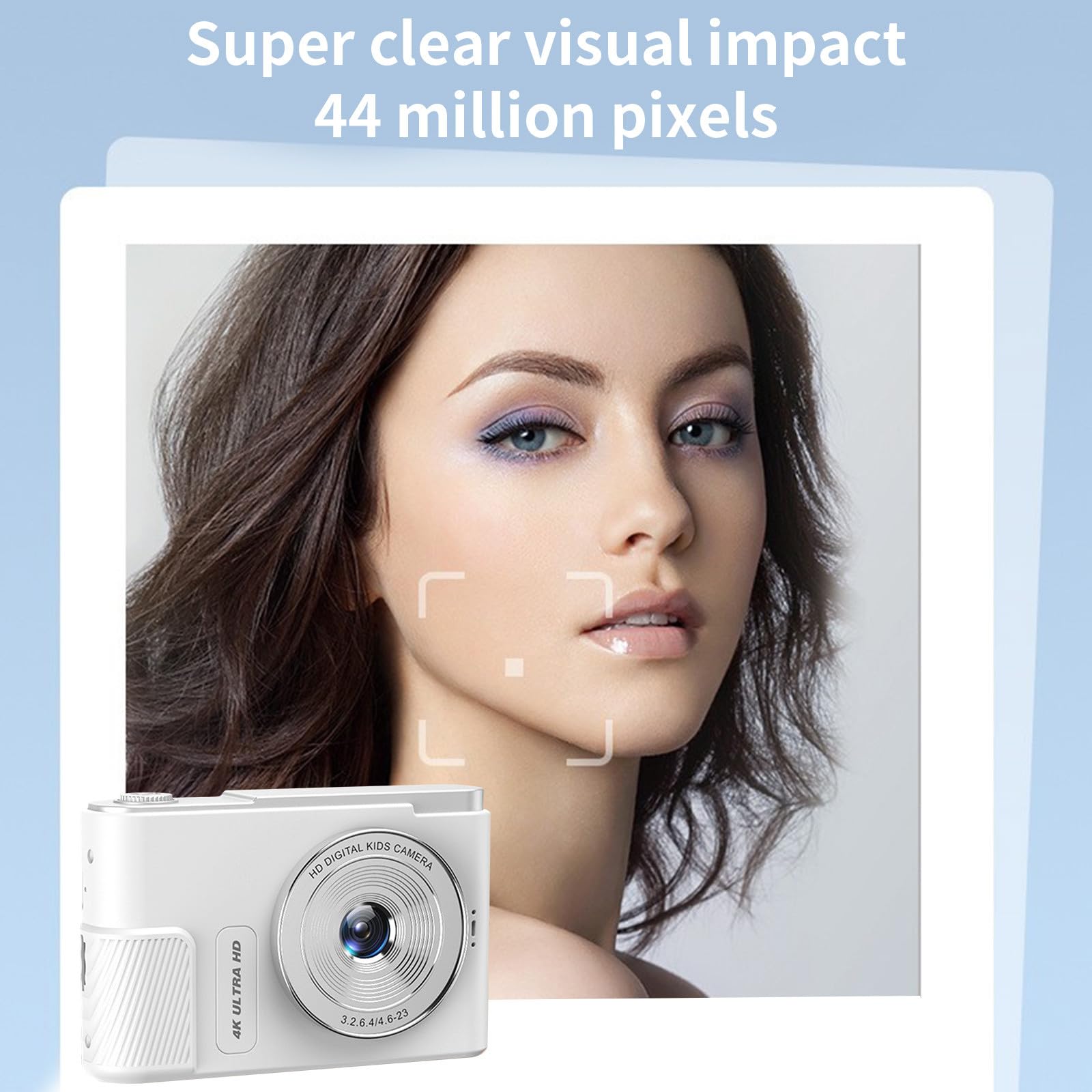 4K Digital Camera with Dual Front & Rear Lenses - HD Video Recording, Optical Zoom, Large Battery & Lightweight Design for Travel Vlogging, YouTube Content Creation & Outdoor Photography