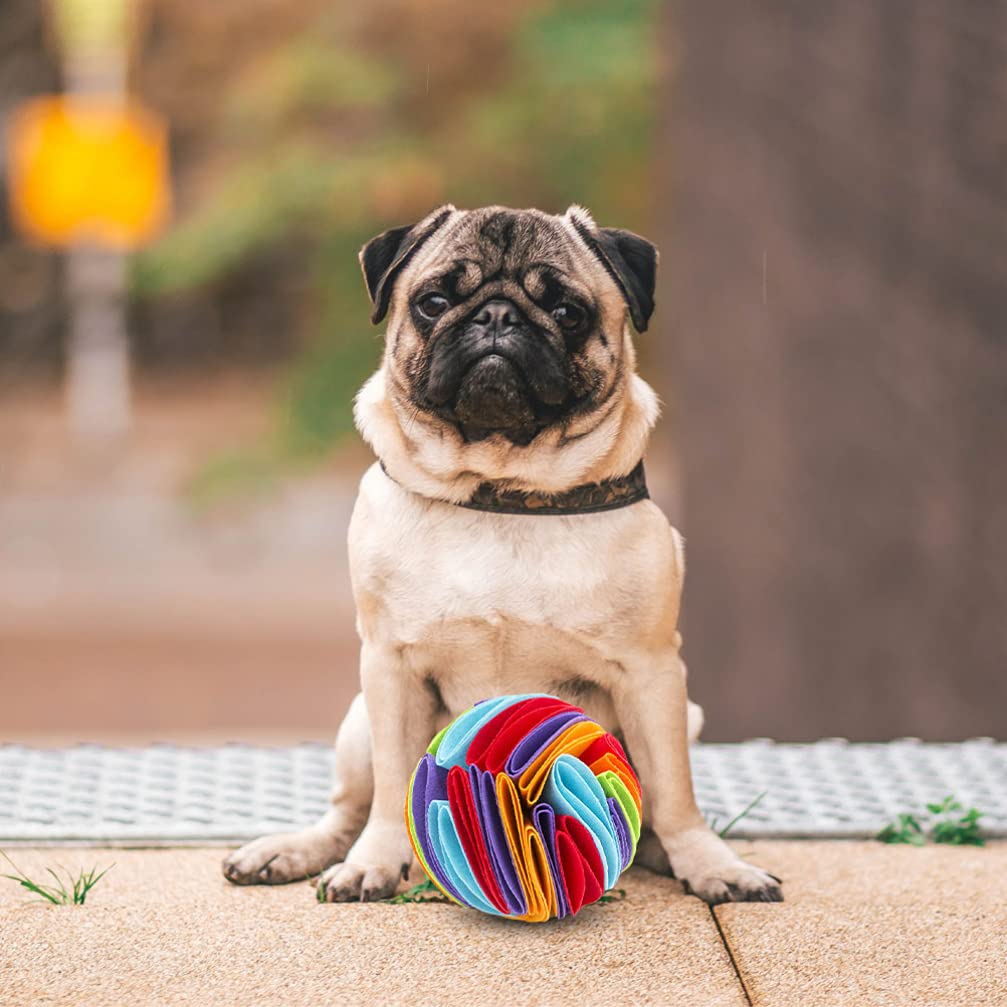 ULTECHNOVO Interactive Dog Sniffing Ball - Dental Chew Toy for Large & Medium Dogs, Slow Feeder & Treat Hiding Mat - Felt Cloth Molar Toy for Teeth Cleaning & Mental Stimulation | Perfect for Training, Boredom Relief & Mealtime Enrichment