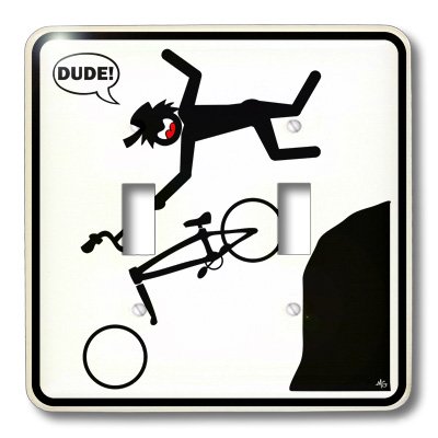 3D Rose BMX Jumping Sign with Double Toggle Switch - Wall Decor for Extreme Sports Fans, Biker Room, Garage & Man Cave