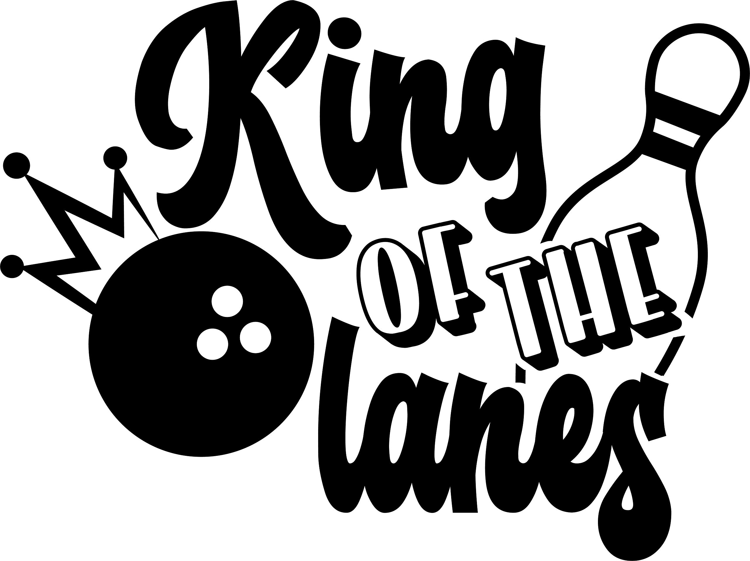 SEC Apparel Bowling Iron-On Decal for Shirts - King of The Lanes Design - Perfect for Bowling Team Uniforms, DIY T-Shirt Decorations & Sports Fan Gifts