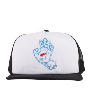 Santa Cruz Screaming Hand K1 Trucker Hat - White Snapback Cap for Skateboarding, Surfing & Streetwear Fashion