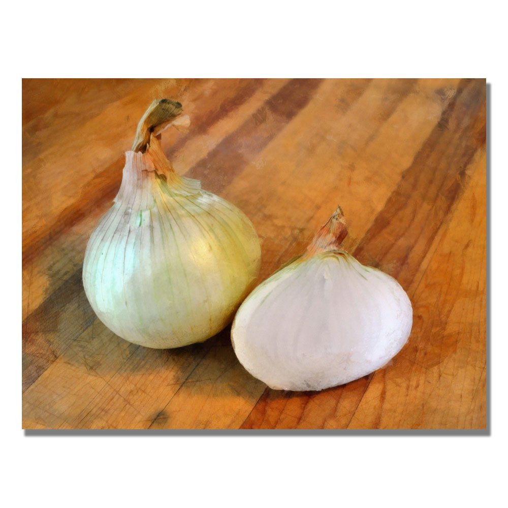 Yellow Onions Kitchen Wall Art - 18x24 Inch Canvas Painting by Michelle Calkins - Perfect for Farmhouse Decor, Dining Room & Restaurant Wall Decor