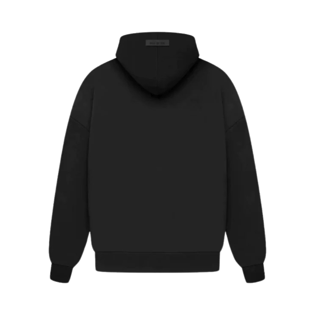 Fear of God Essentials Pullover Hoodie - Jet Black Men's Streetwear Sweatshirt | Comfortable Casual Wear for Gym, Lounge & Everyday Outfits