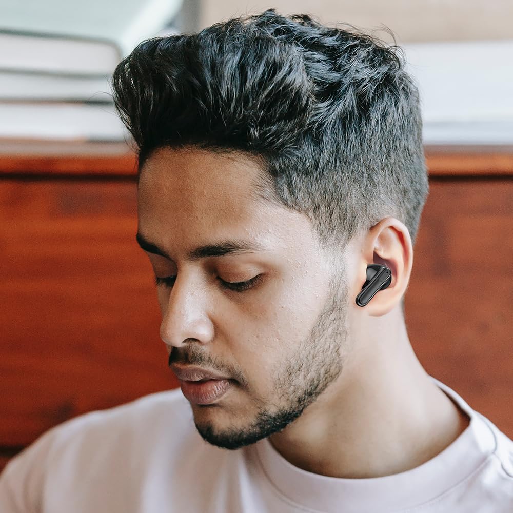 **Helm True Wireless 5+ Earbuds with Advanced ANC, HiFi Sound & Deep Bass – IPX5 Sweatproof, Secure Fit for Sports, Dual Mics, BT5.3 – Perfect for Workouts, Commuting & Travel**