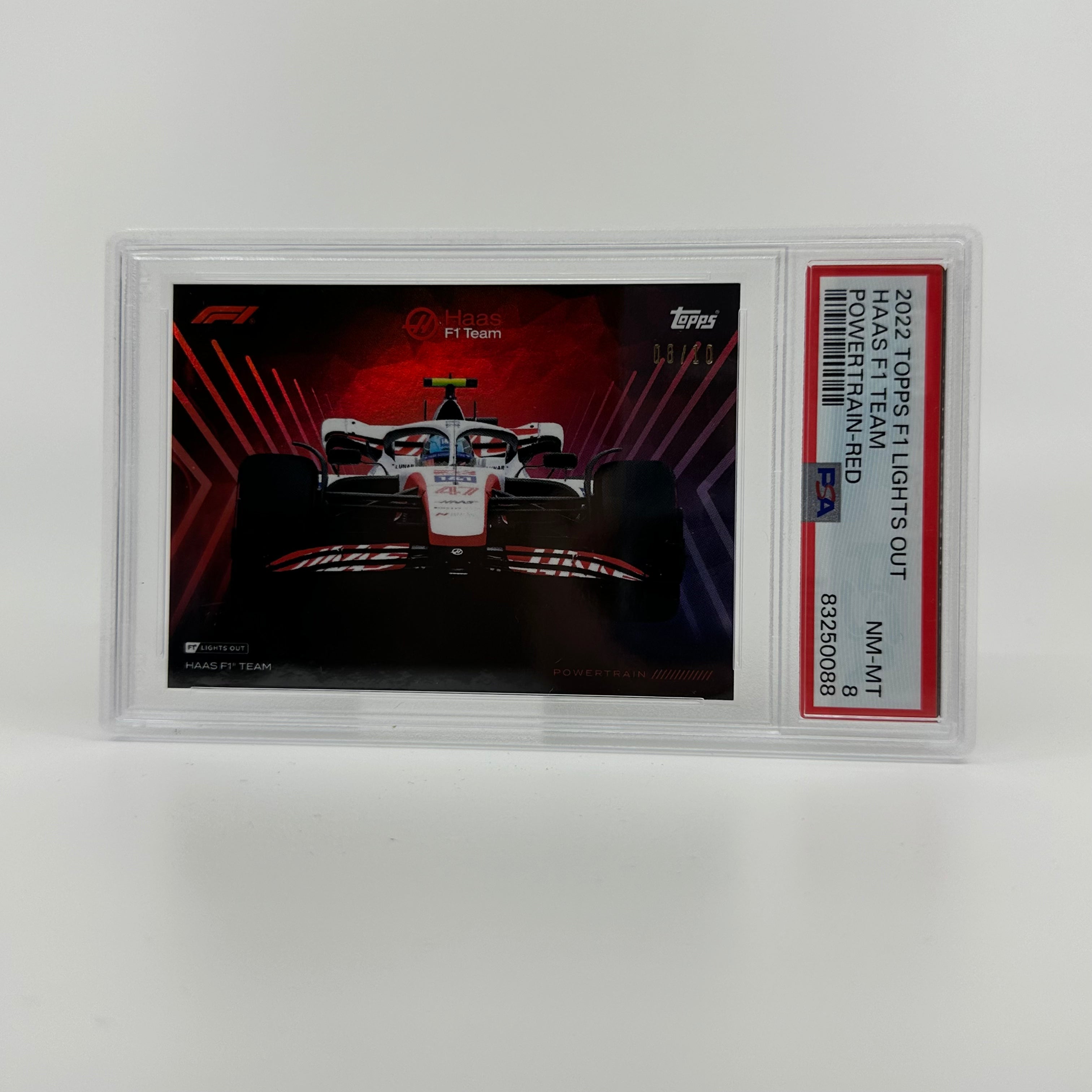 PSA 8 Graded 2008/10 Haas F1 Team Powertrain Red - Perfect for F1 Collectors, Racing Memorabilia Displays & Motorsport Enthusiasts