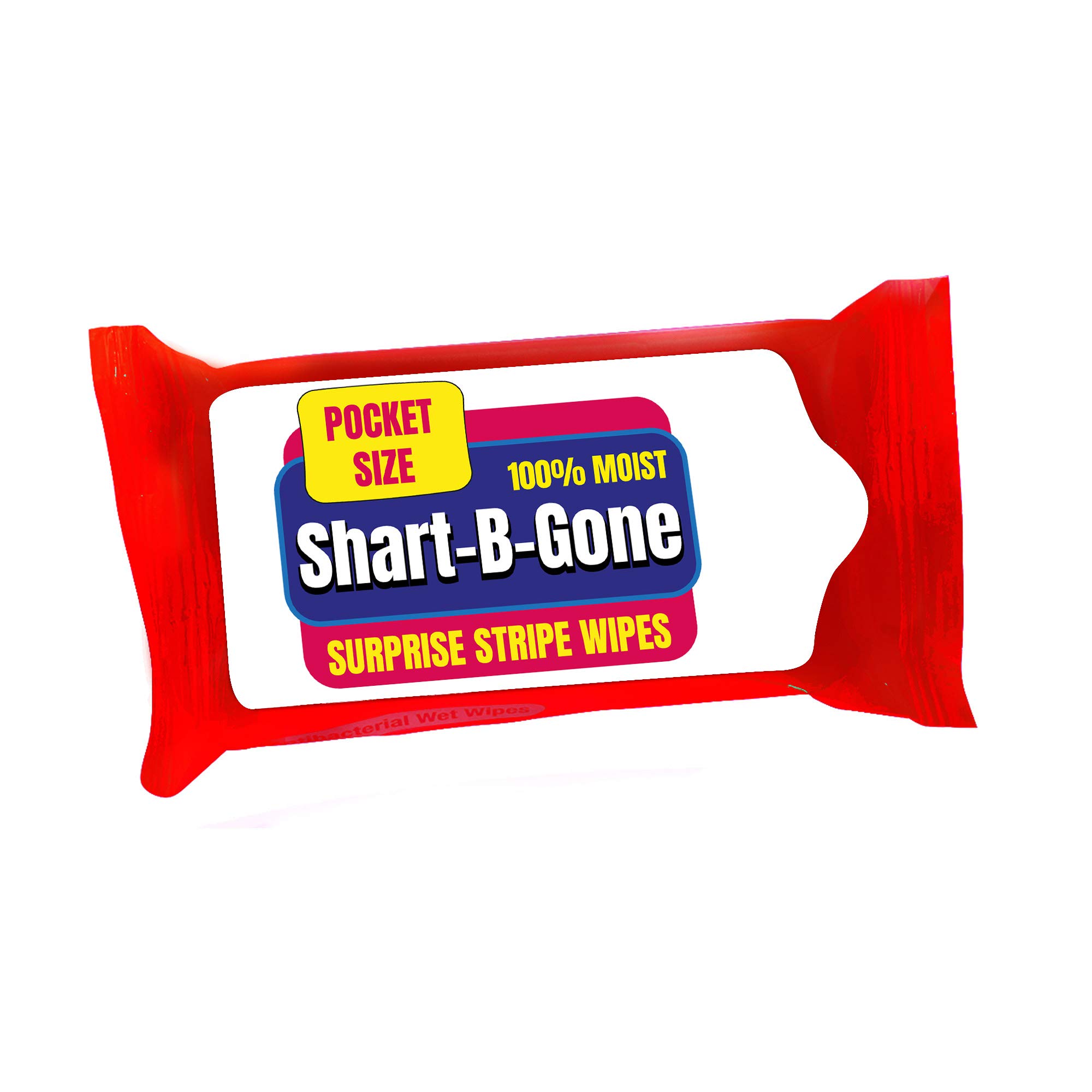 Shart Be Gone Surprise Stripe Wipes - Funny Moist Wipes for Teens & Adults | Travel-Size Personal Hygiene Wipes | Perfect for Travel, Gym, Camping & Emergency Use