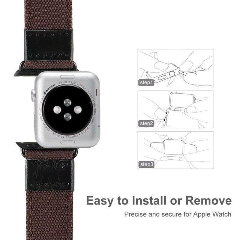 Premium Genuine Leather Band for Apple Watch - Durable & Stylish Sports Strap for Workouts, Running & Everyday Wear