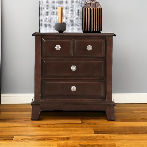 Glory Furniture Ashford 3-Drawer Nightstand in Cappuccino Finish - Perfect for Bedroom Storage & Home Decor