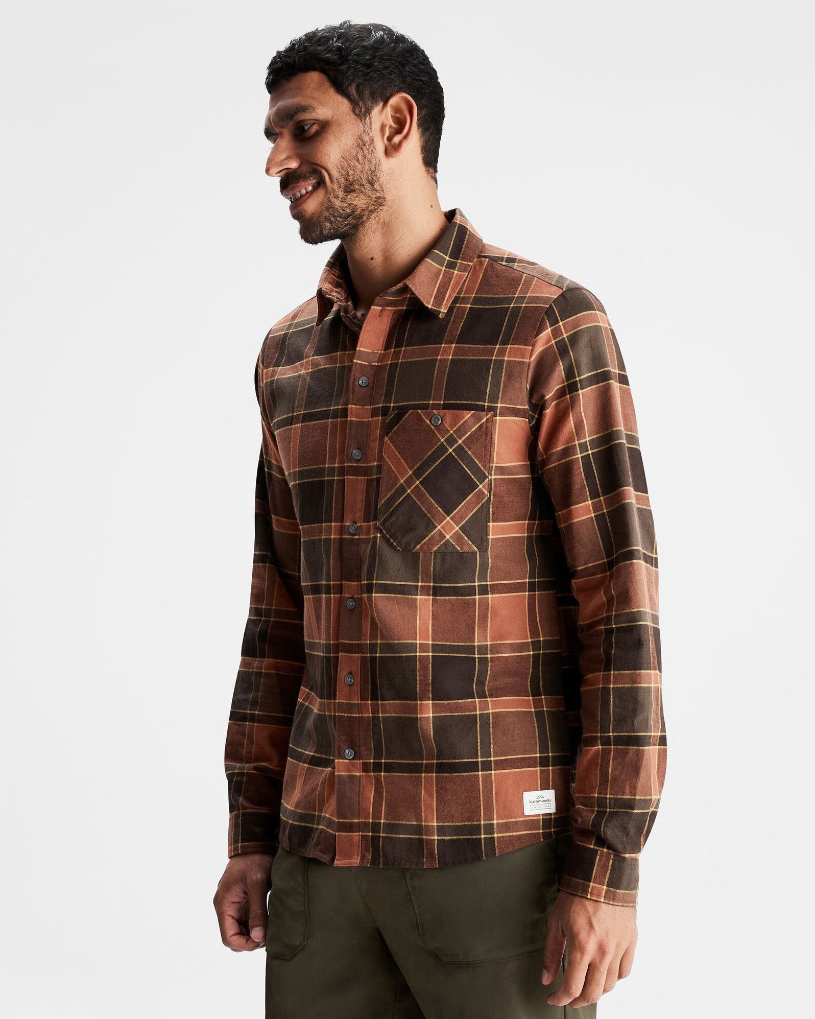 Premium Men's Fyfe Flannel Shirt - Soft Redwood Plaid Pattern - Comfortable & Durable for Outdoor Adventures, Camping & Casual Wear