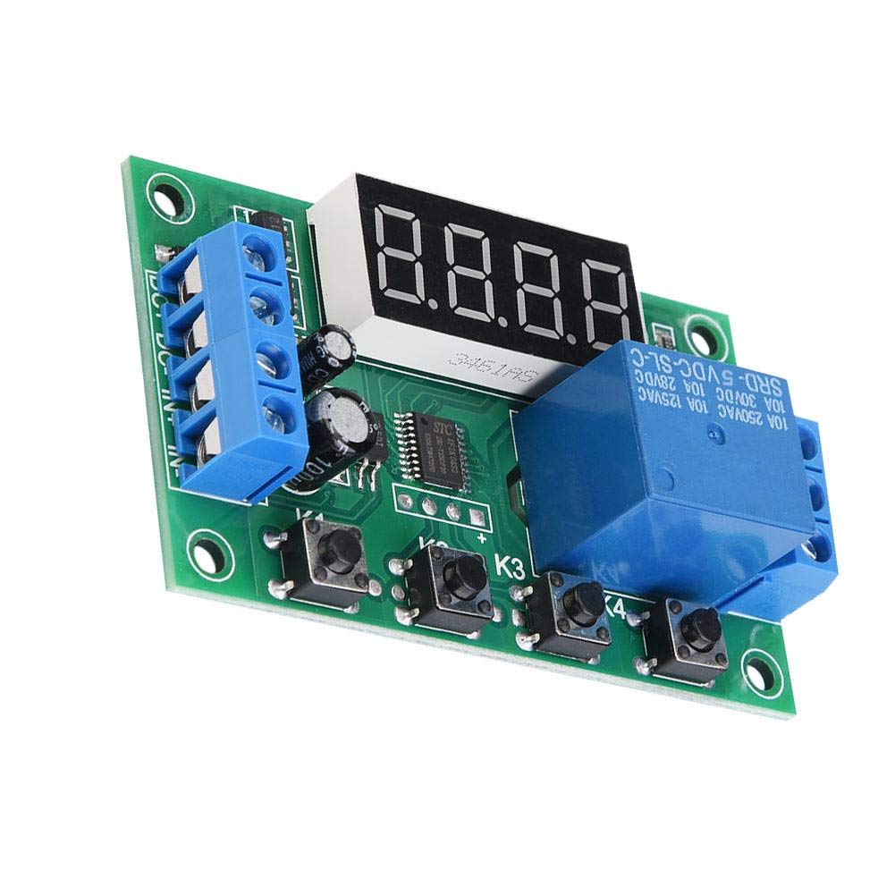 5V 12V 24V Programmable Timer Relay Module with LCD Display - Multifunction Time Delay Switch for Solenoid Valve, Motor, Light Strip - Perfect for Industrial Automation, Home Lighting Control and DIY Electronics Projects
