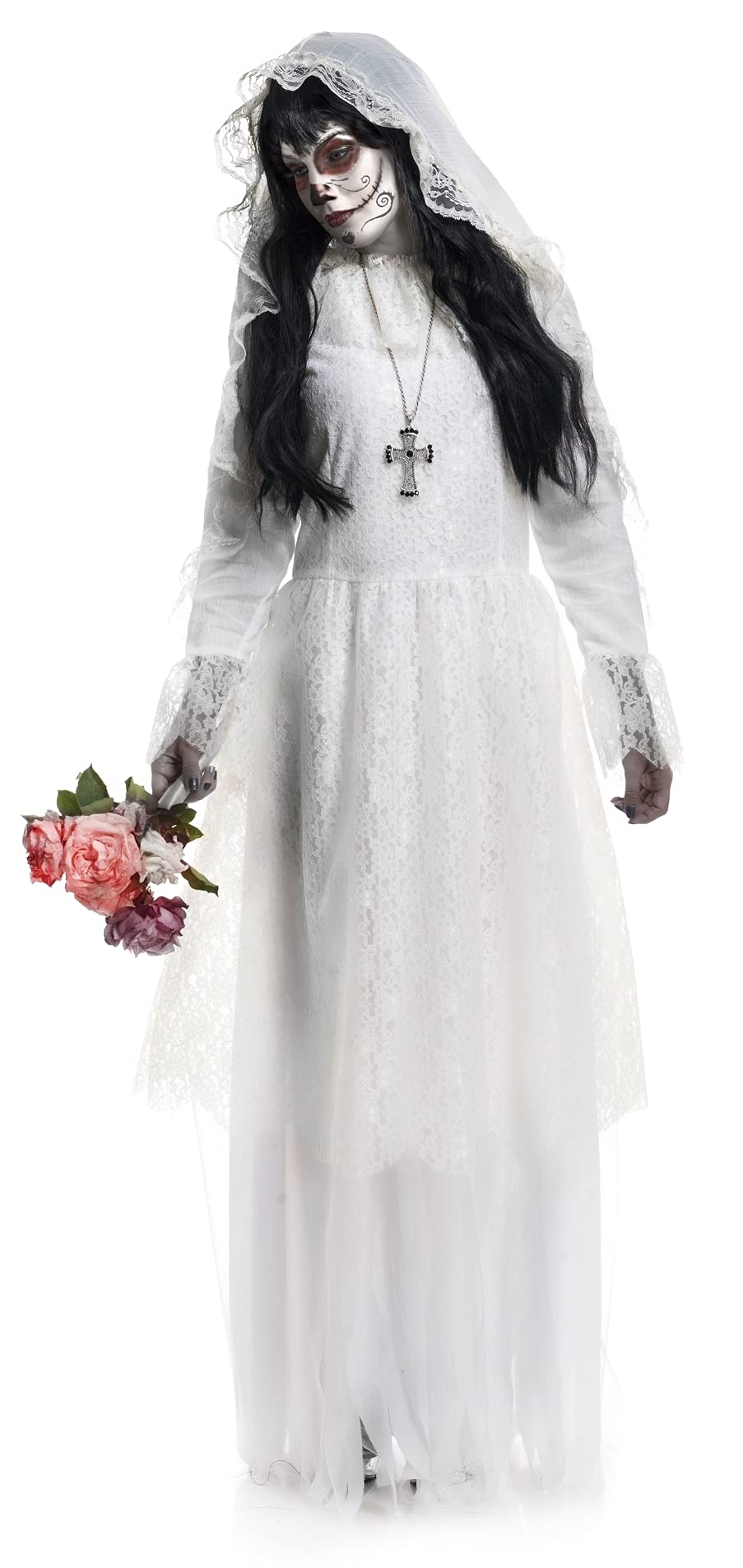 Charades Women's Nightshade Bride Costume - Gothic Wedding Dress for Halloween, Cosplay & Themed Parties