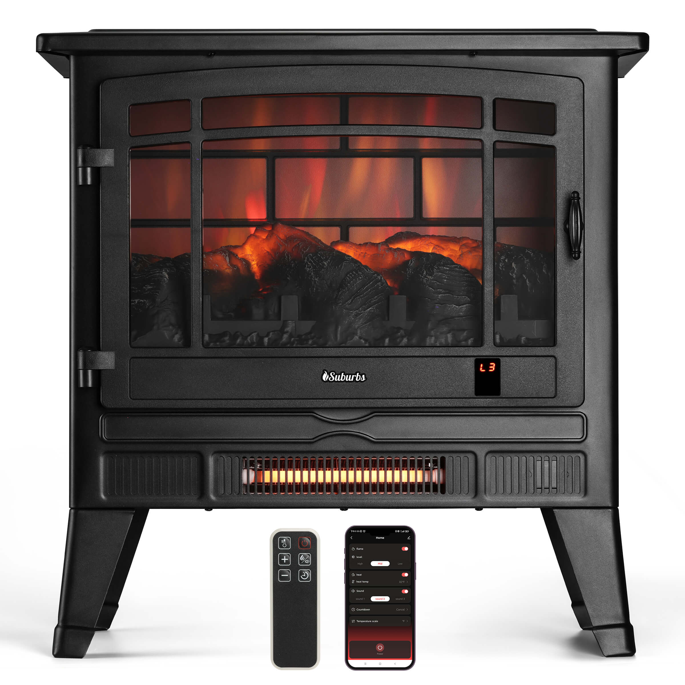 Universal Remote Control for Suburbs TS25 & FL27 Smart Electric Fireplace Heaters - Perfect for Home, Office, and Winter Heating Comfort