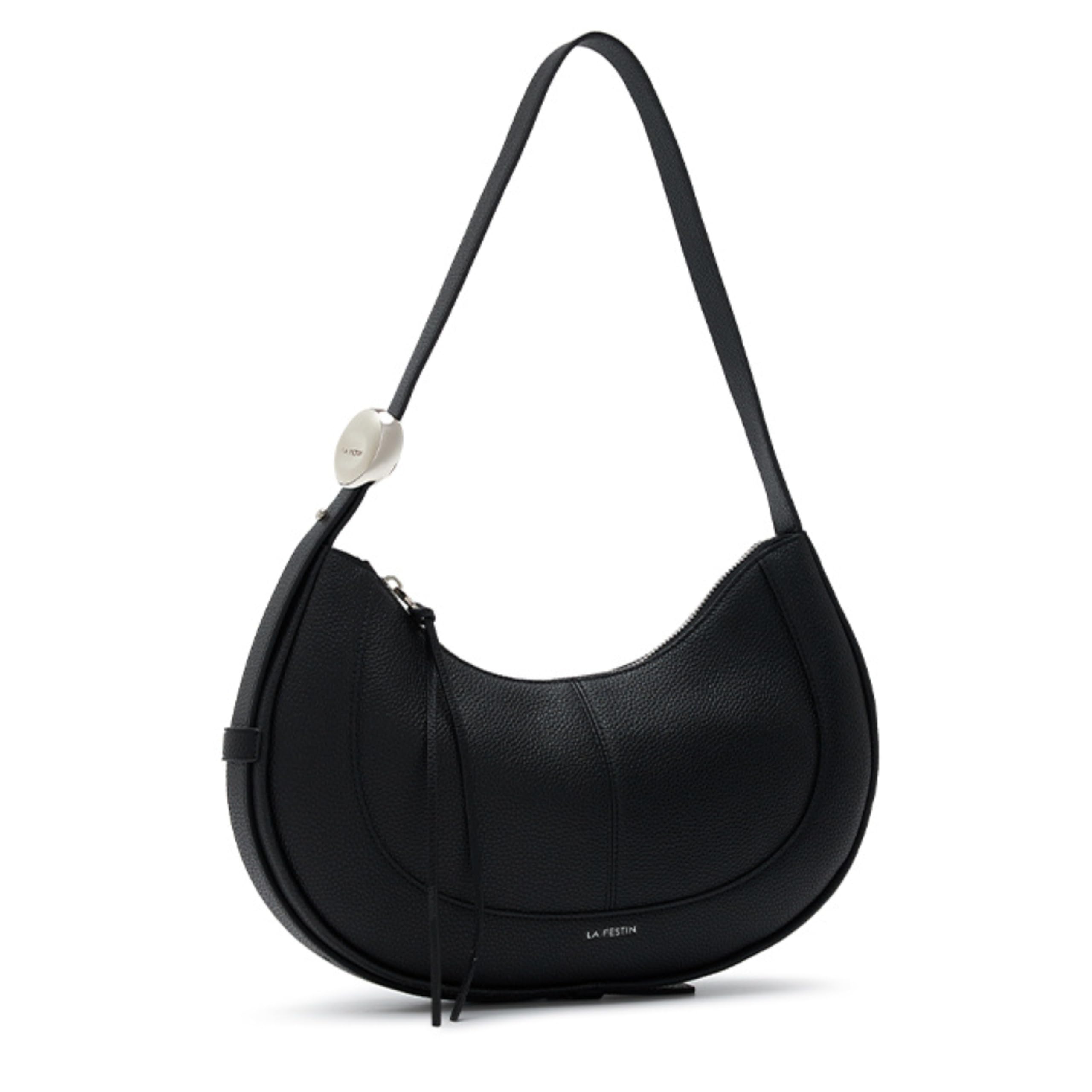 LAFESTIN Women's Adjustable Strap Split Leather Shoulder Bag - Stylish Crescent Crossbody Purse & Trendy Designer Satchel for Work, Travel & Everyday Use