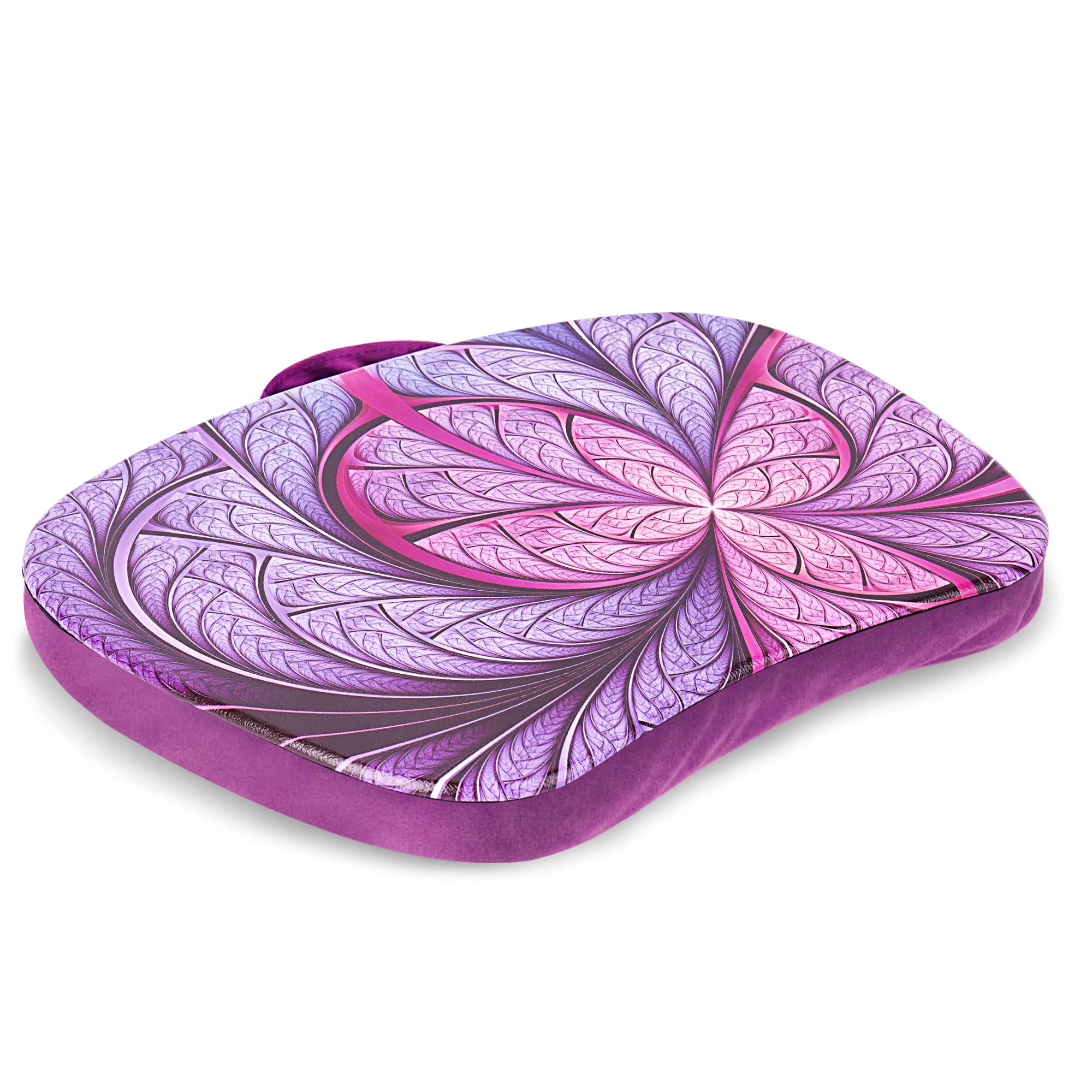 Portable Lap Desk with Pillow Cushion for Laptop - Adjustable Laptop Stand for 15.6 Inch Notebook, Tablet & Books - Lightweight Home Office & Student Study Desk (Purple Flower Design) - Perfect for Working in Bed, Couch or Outdoor Use