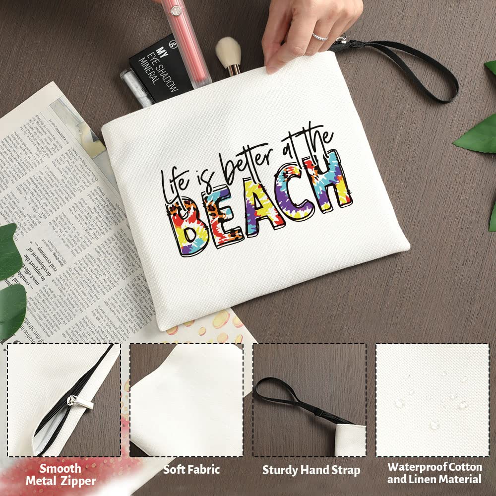 Stylish Waterproof Beach Bag for Women - Large Cosmetic & Makeup Organizer - Perfect Beach Trip Must Haves, Vacation Essentials & Gifts for Beach Lovers (Great for Pool, Travel, Summer Outings)
