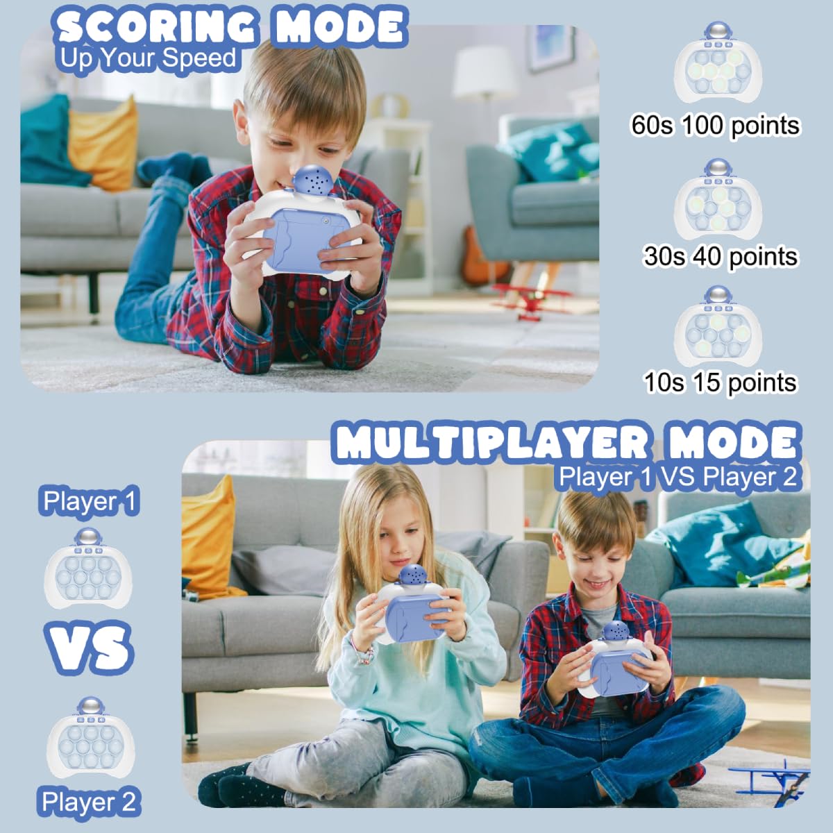 Handheld Pop Bubble Push Game Toy for Kids & Adults - Fast Stress Relief Puzzle Console Machine with Light Up Effects - Fun Gift for Boys, Girls & Teens - Perfect for Parties, Travel & Relaxation
