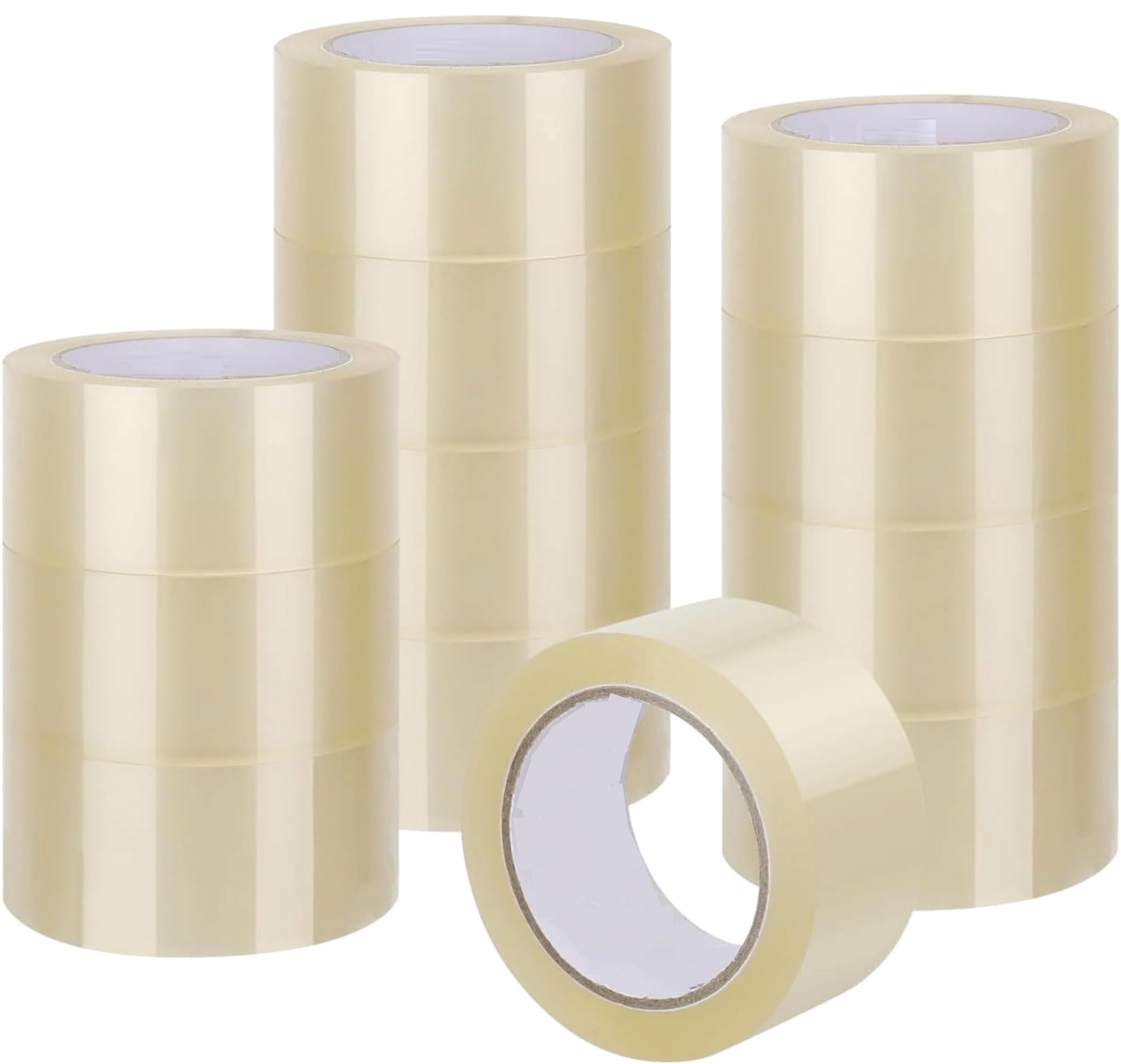 Heavy Duty Packing Tape - 2 Inch Wide Clear Box Tape for Moving & Carton Sealing, 1.6 Mil Thick x 110 Yards (2 Rolls) - Perfect for Shipping, Storage & Home Organization