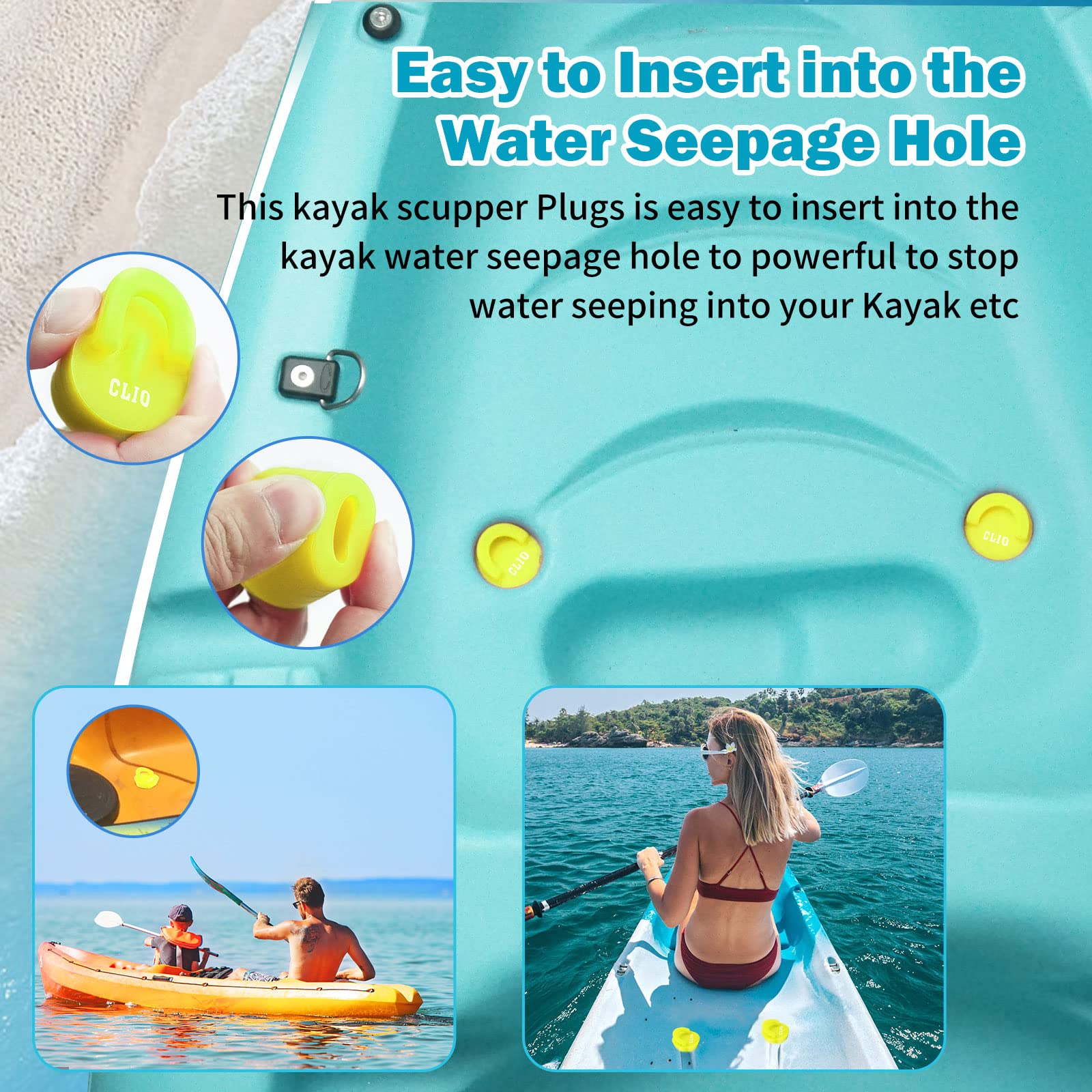 Kayak Carry Handles with Pull T-Handle - Heavy Duty Kayak Deck Rigging Accessories for Canoe Boat with Stainless Steel Screws - Perfect for Easy Transport and Secure Deck Attachment