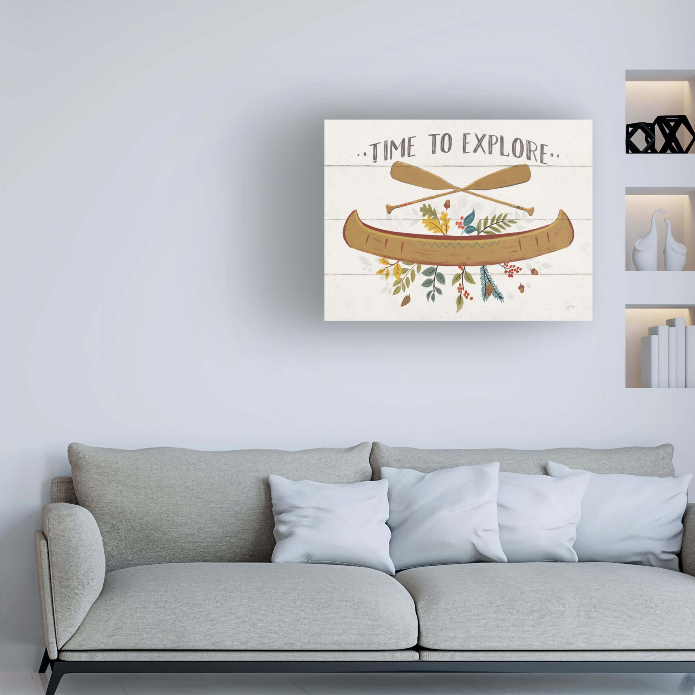 Trademark Fine Art 'Peace and Lodge V' Canvas Wall Art by Janelle Penner - Nature-Inspired Landscape Painting for Living Room, Bedroom & Office Decor