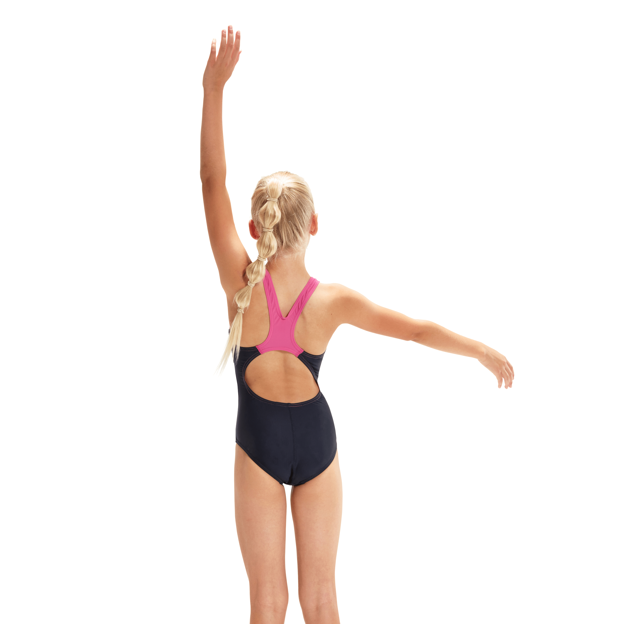 Speedo Digital Placement Splashback Girls Swimsuit - Navy Blue Swimwear for Kids | Perfect for Swimming Lessons, Beach Trips & Pool Parties