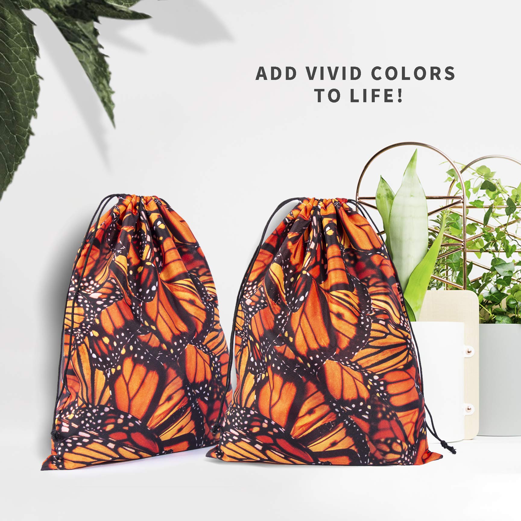 Nerxy Leaf Grip Bags for Gymnastics - Tropical Leaves Grip Bag with Drawstring, Botanical Storage Pouch for Gymnastics Equipment, Sports Gear & Accessories - Perfect for Gym, Training & Competition Use