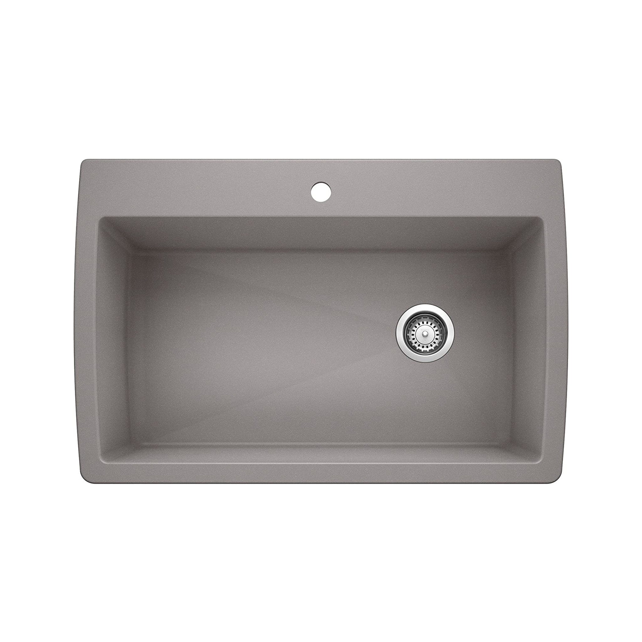 Blanco Diamond Super Single Dual Mount SILGRANIT Kitchen Sink - Premium Undermount or Drop-In Stainless Steel Sink for Modern Kitchens | Perfect for Food Prep, Dishwashing & Entertaining