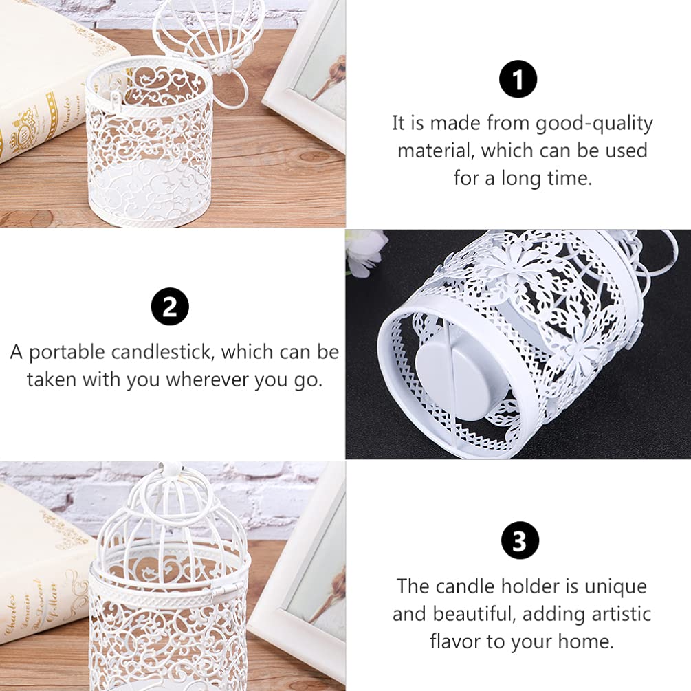 OSALADI 2-Pack Decorative Iron Candle Holders - Hollow Metal Candle Stand for Table Centerpiece, Wedding, Home Decor & Romantic Ambiance