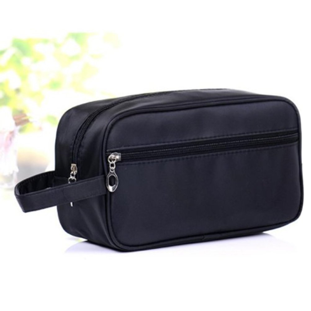 WINOMO Black Travel Toiletry Bag for Men & Women - Waterproof Cosmetic Organizer with Hanging Hook - Perfect for Camping, Gym, Business Trips & Vacation Essentials Storage