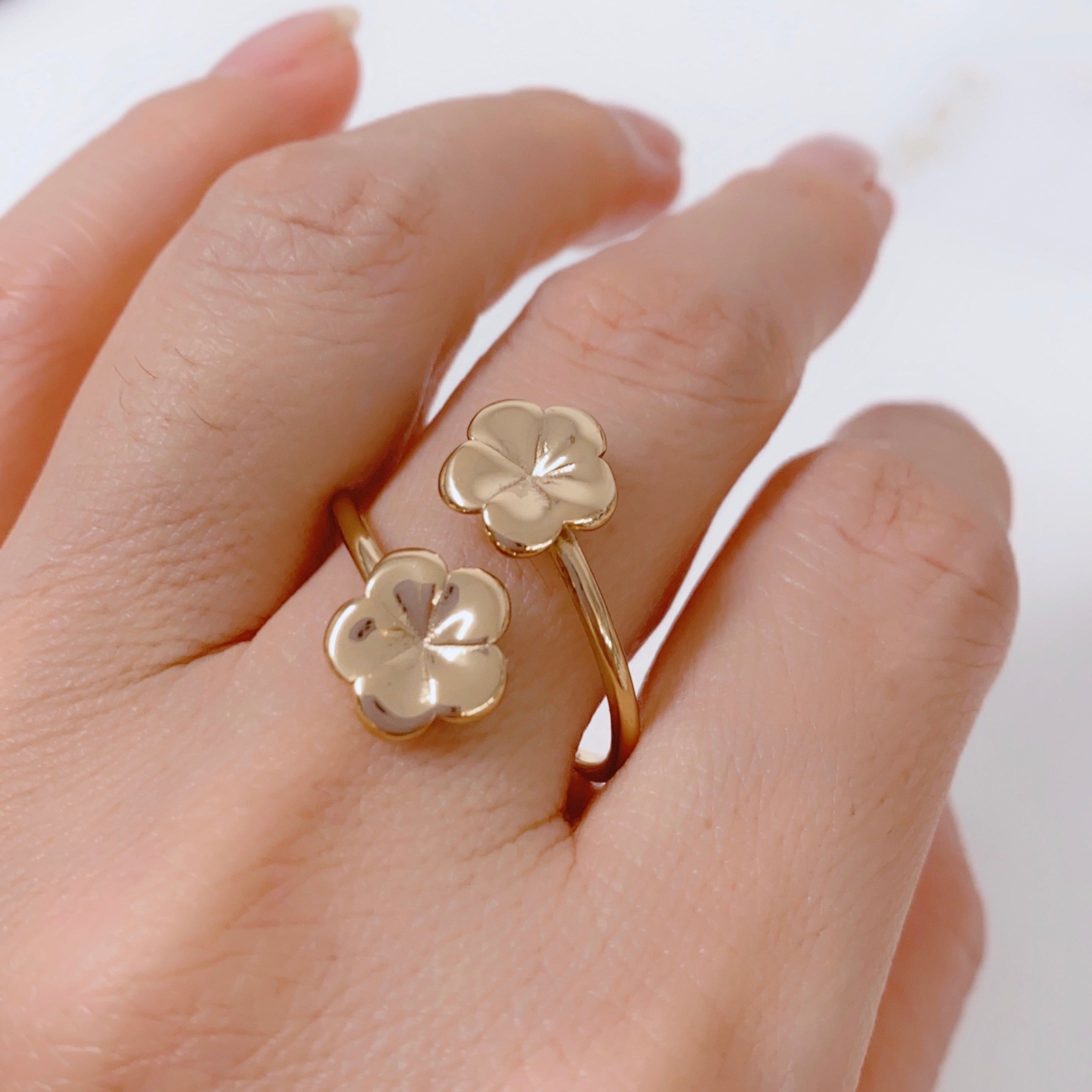 Plumerias Cuff Ring (R205) - Hawaiian Flower Jewelry for Women, Boho Chic Handmade Sterling Silver Bangle - Perfect for Beach Weddings, Summer Parties & Boho Fashion