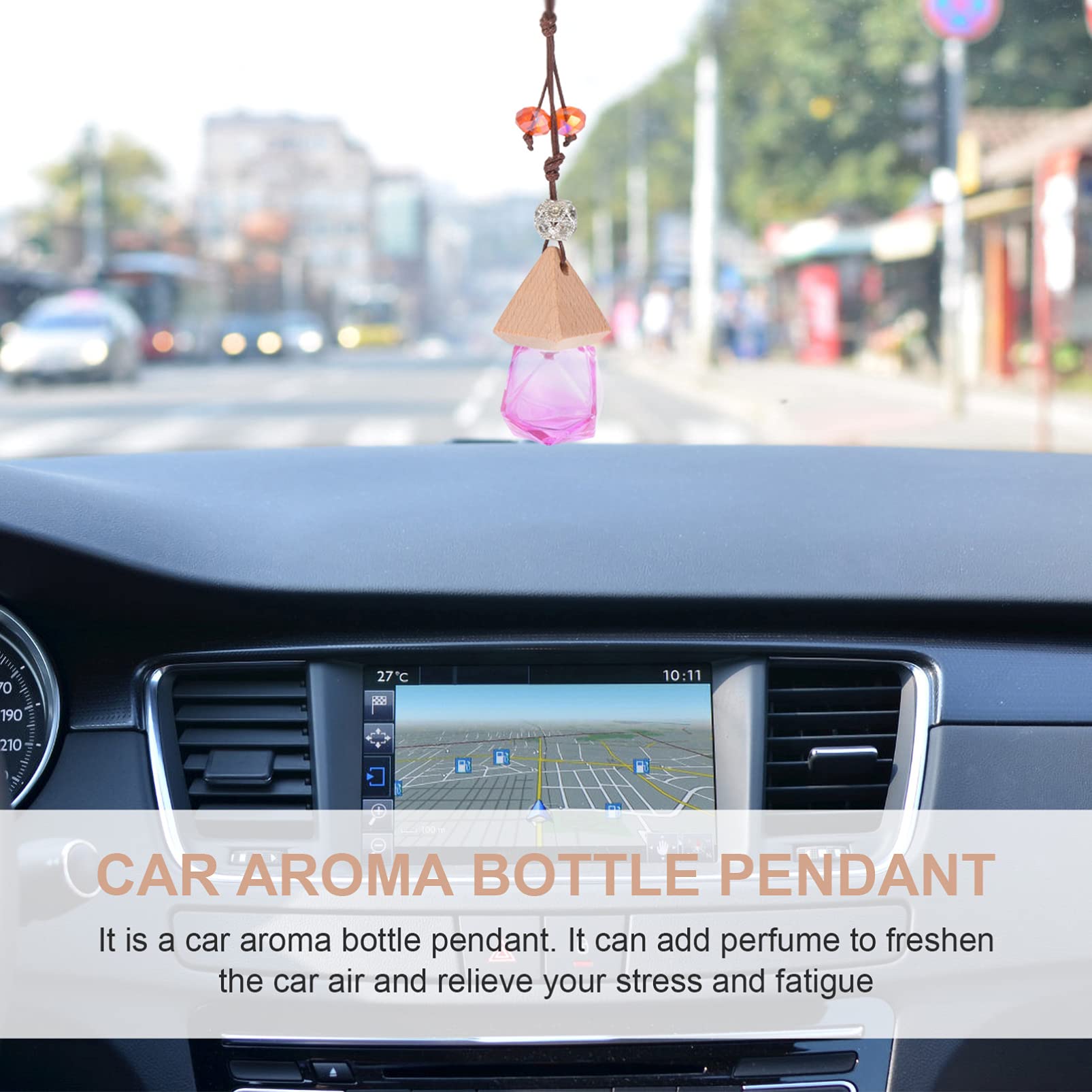 Beaupretty 2-Pack Car Perfume Pendant Hanging Diffusers - Essential Oil Aroma Diffuser for Car & Home - Mini Glass Perfume Bottle Air Freshener - Perfect for Car Interior Decor & Room Aromatherapy