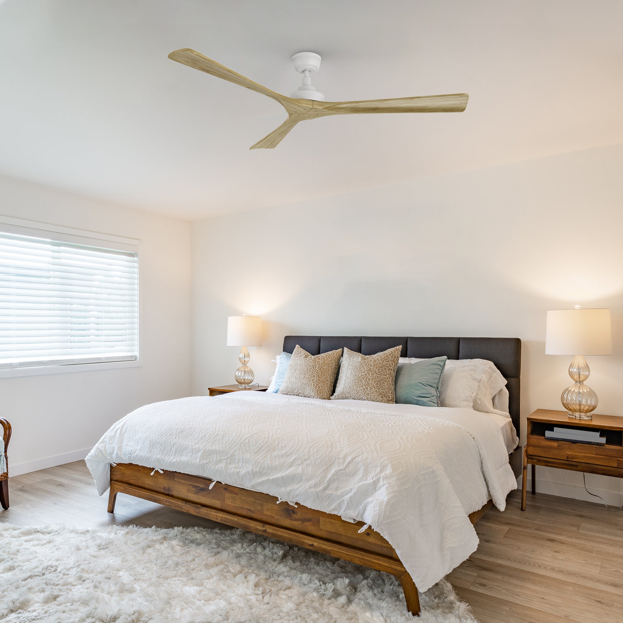 60 Inch Farmhouse Ceiling Fan with Remote Control - Spitfire DC Motor, No LED - Perfect for Living Room, Bedroom, and Outdoor Covered Patio