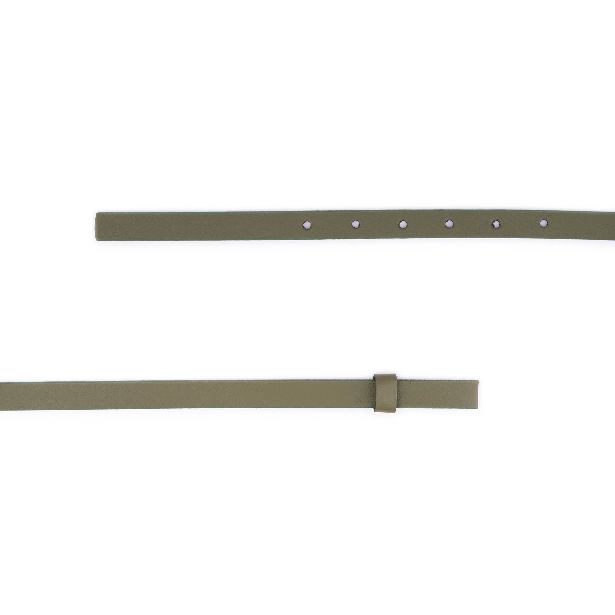 1.5cm Olive Green Leather Replacement Belt Strap for Loewe Buckles - Women's Fashion Accessory for Casual, Office & Special Occasions