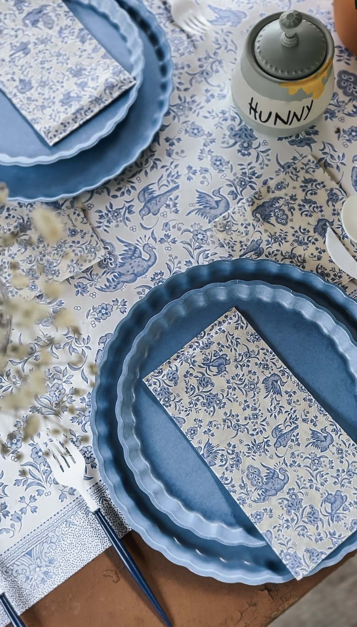 Eco-Friendly Dinner Plates Set of 8 - French Blue Ceramic Plates for Everyday Use, Parties & Sustainable Dining | Dishwasher & Microwave Safe