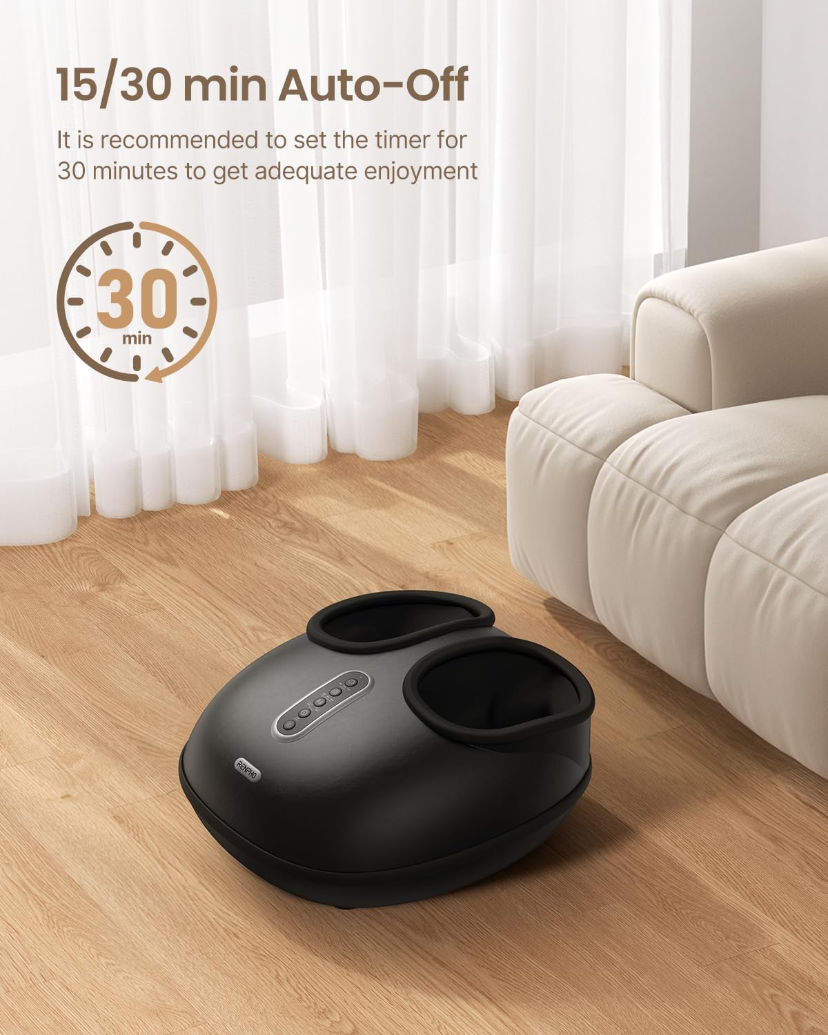 RENPHO Shiatsu Foot Massager with Heat - FSA HSA Eligible, Plantar Fasciitis & Neuropathy Pain Relief, Fits Up to Size 12 Feet - Perfect Mothers Day Gift for Women & Men - Ideal for Home Relaxation & Foot Care