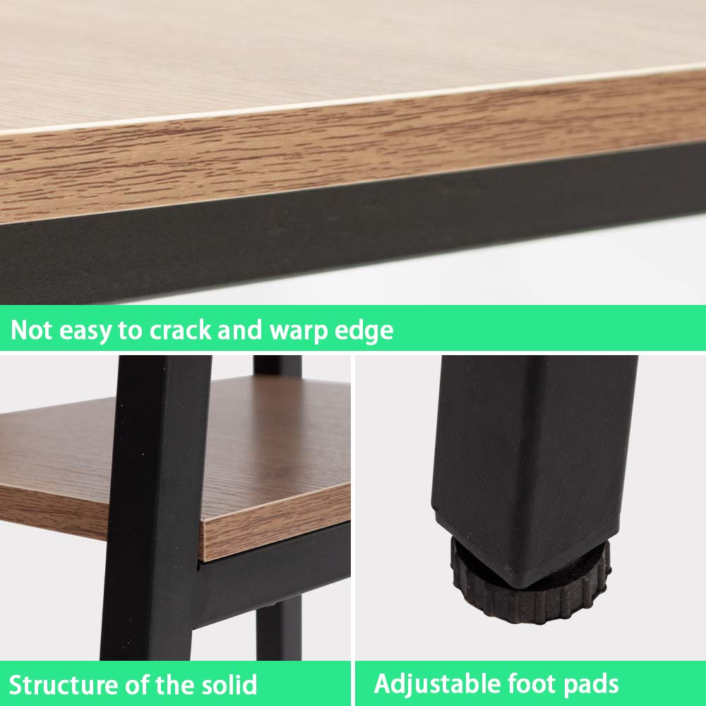 Modern Light Oak Coral Flower Landisl Desk with 2 Open Shelves - Stylish Home Office Furniture for Books, Office Supplies & Decor - Perfect for Small Spaces & Workstations