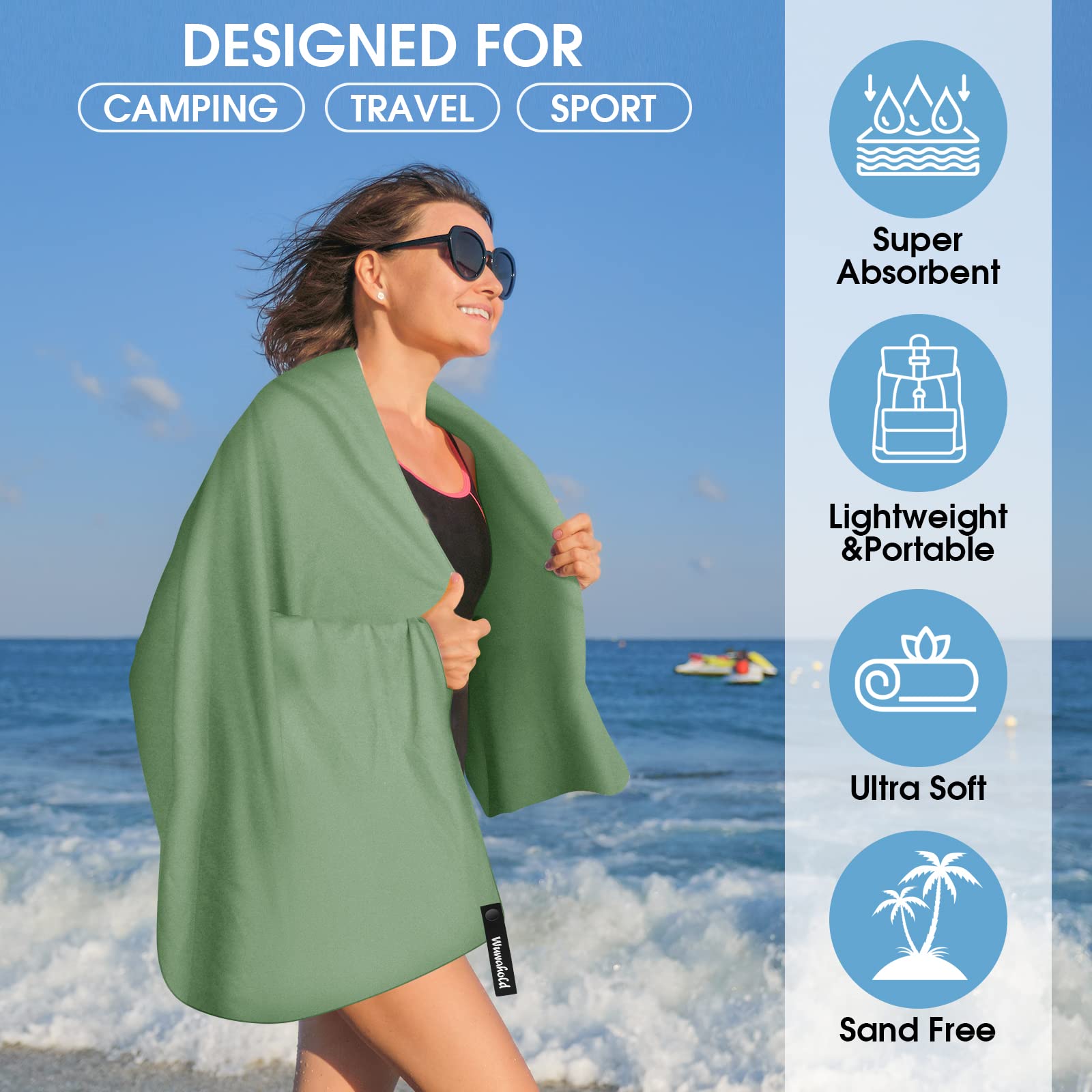 **Quick Dry Microfiber Towels - 30x60 Inches, 3 Pack | Ultra Absorbent, Lightweight Sports Towels for Gym, Yoga, Camping & Beach | Perfect for Travel, Workouts & Outdoor Activities**
