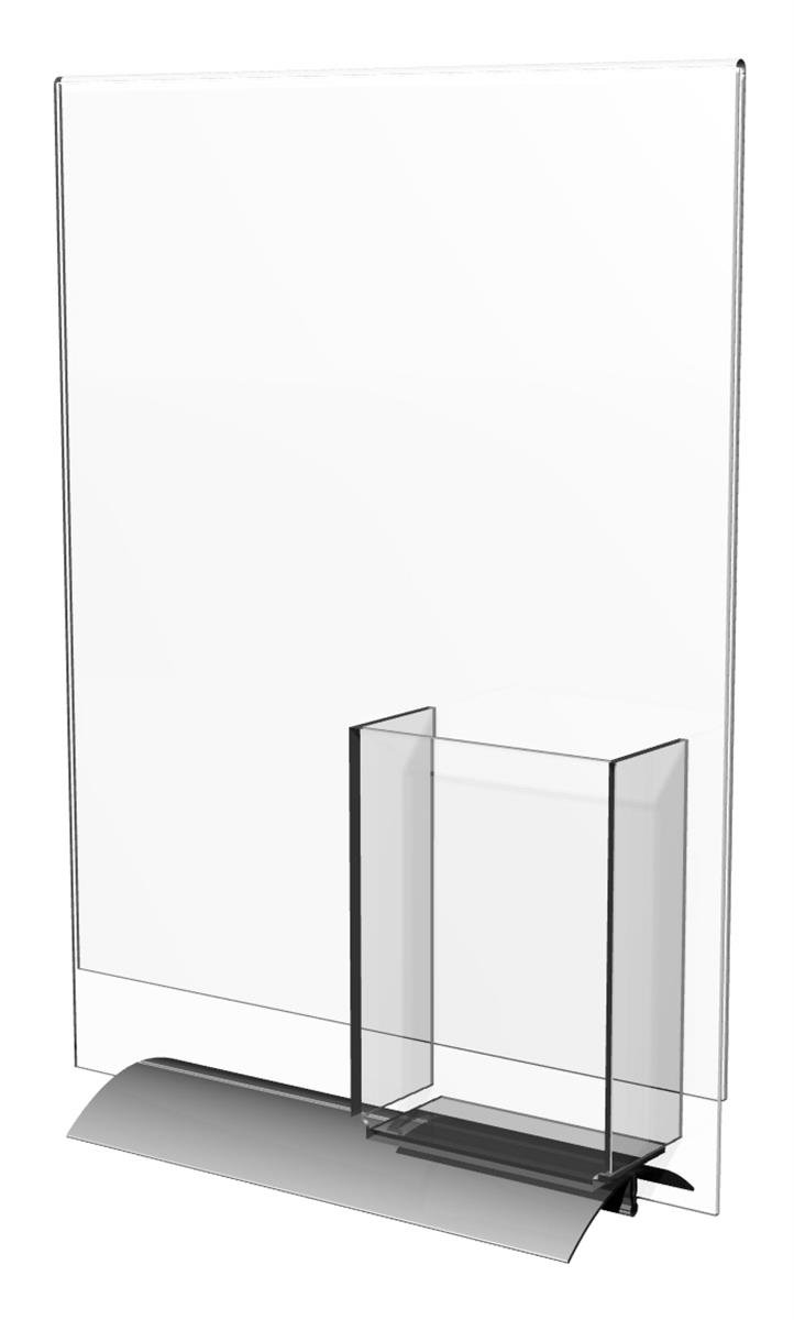 Displays2go Set of 2 Acrylic & Aluminum Tabletop Brochure Holders with 11x14 Sign Pocket - Perfect for Retail Displays, Trade Shows & Office Reception Areas