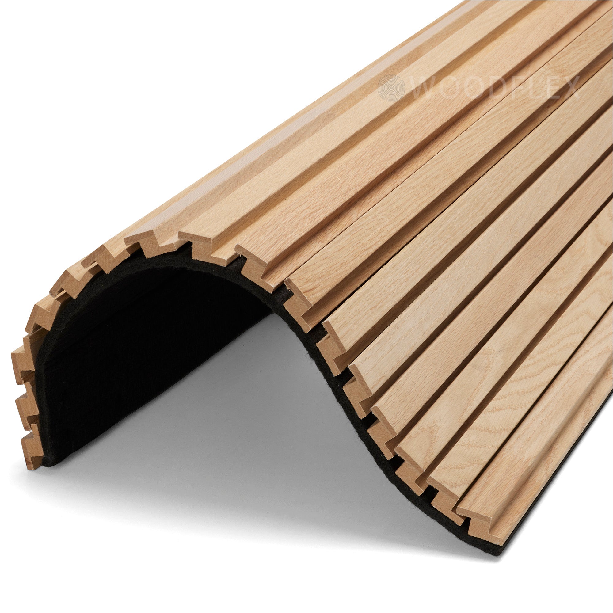 Premium WOODFLEX Z-Style Acoustic Wood Slat Panel - 3-Sided Full Wrap Oak Veneer - 2700mm x 600mm - Soundproof Wall Panels for Home Theater, Office & Recording Studio