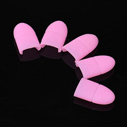 10PCS Gel Nail Polish Remover Soak Off Wraps - Silica Gel Caps for Toes & Fingers - Pink Color One Size - Perfect for At-Home Manicures & Pedicures