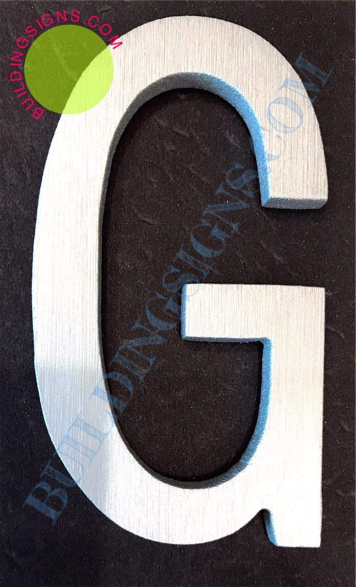 2.75 Inch Aluminum Letter G Sign - Brush Silver Finish, Rust-Free with Double Sided Tape - Elegant Door Number Art for Home & Office Décor