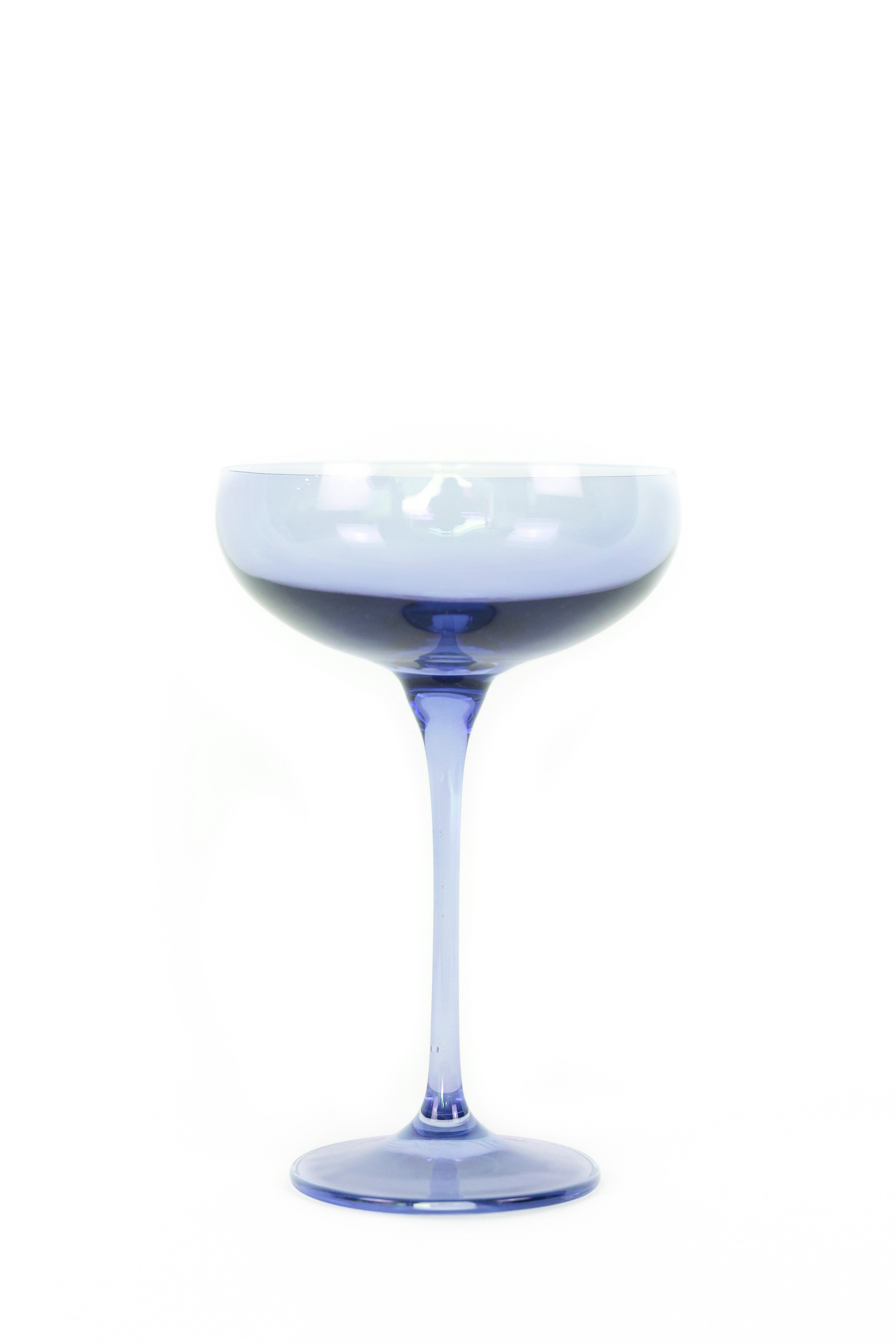 Estelle Colored Champagne Coupe Glasses Set of 2 - Elegant Cobalt Blue Stemware for Wedding Toasts & Cocktail Parties