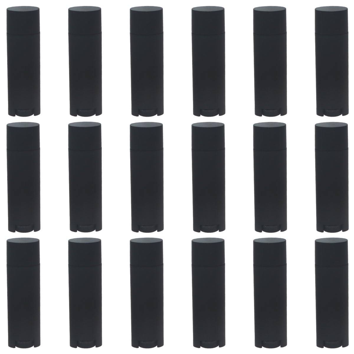 Flyusa 100 Pcs 5ml Frosted Black Empty Oval Twist-up Lip Balm & Deodorant Tubes - Refillable Mini Containers for Travel, DIY Cosmetics, Essential Oils - Perfect for Carry-On, Home Use & Gifts