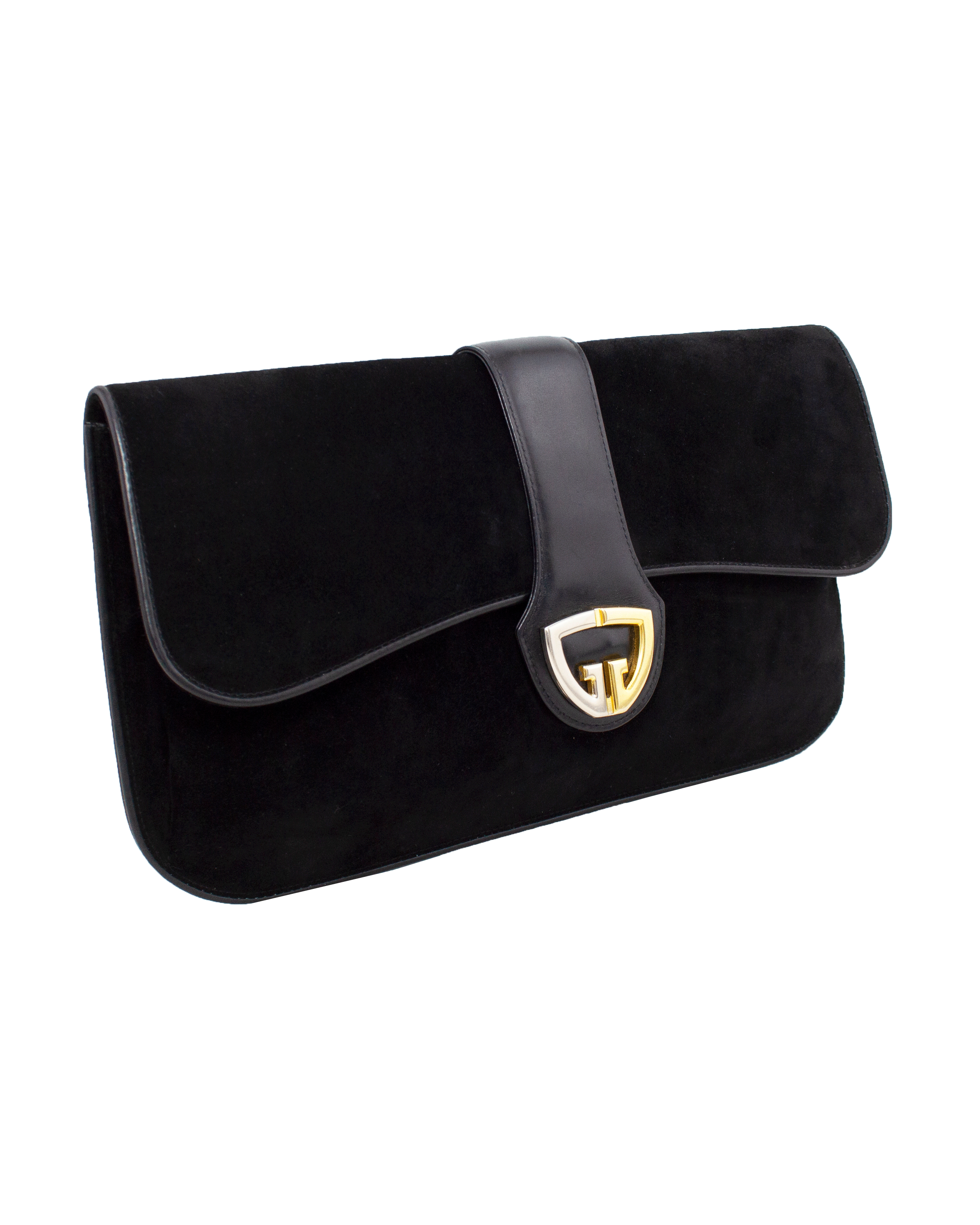 Black Suede Large Clutch Handbag for Women - Elegant Evening Bag for Parties, Weddings & Special Occasions