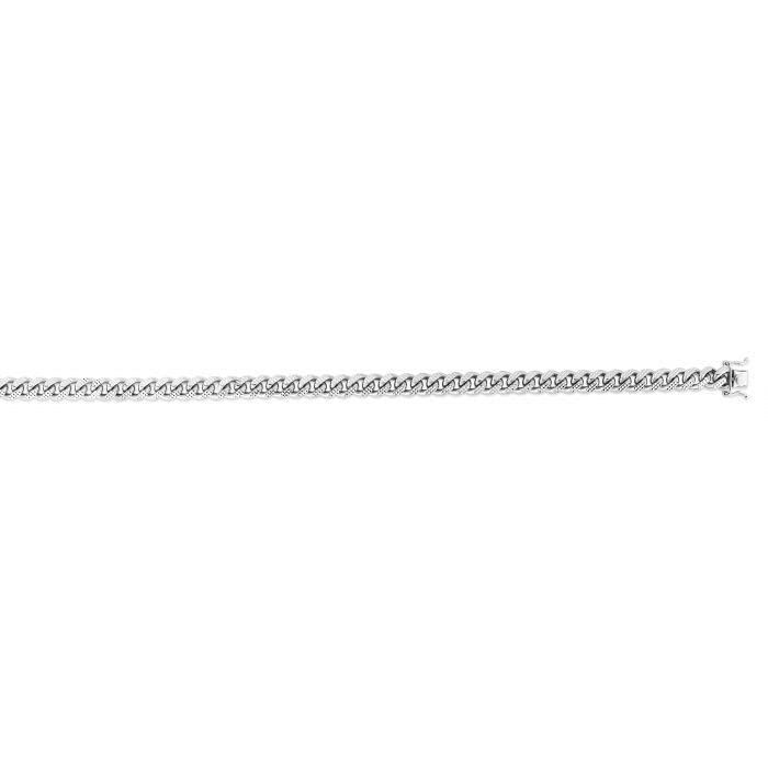 Premium 6.3mm Diamond-Cut Sterling Silver Miami Cuban Chain Bracelet - Rhodium Plated Unisex Jewelry with Lobster Clasp (8.5
