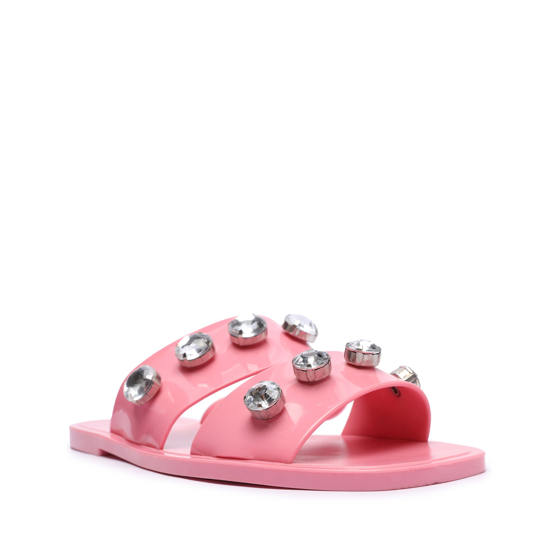 Lizzie Crystal PVC Sandals for Women - Comfortable Summer Beach Shoes with Rhinestone Decorations | Perfect for Vacation, Pool Party, and Casual Outings