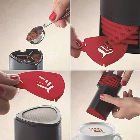 Aerolatte Cappuccino Artist Stencil Set - Black & Red Coffee Foam Art Templates for Latte & Cappuccino - Perfect for Home Baristas & Coffee Shops